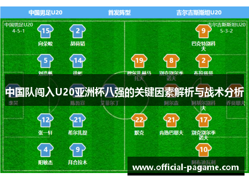 中国队闯入U20亚洲杯八强的关键因素解析与战术分析 中国队闯入U20亚洲杯八强的关键因素解析与战术分析